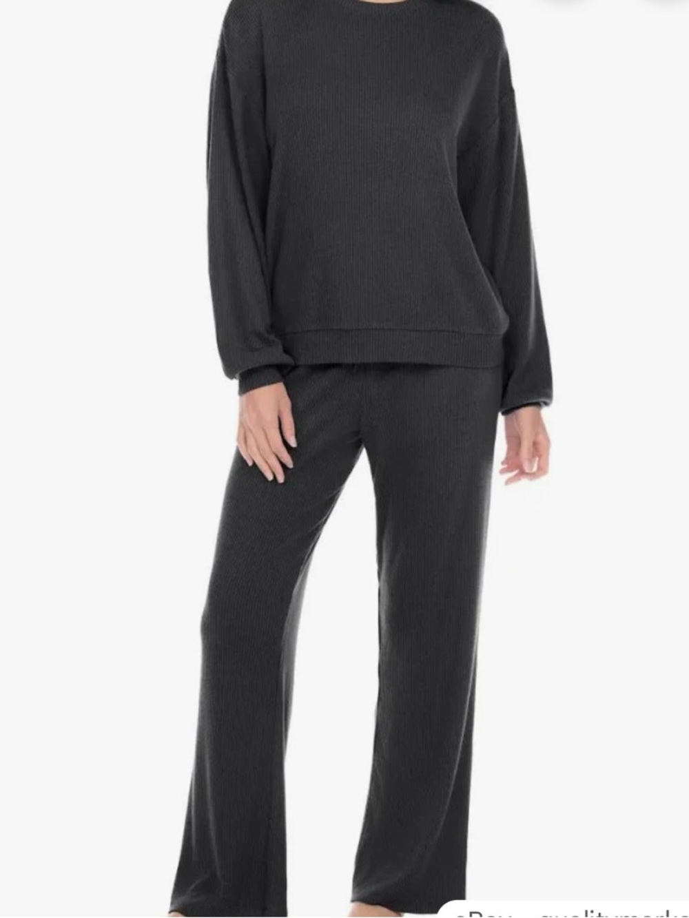 Honeydew Intimates Charcoal Ribbed Loungewear Set